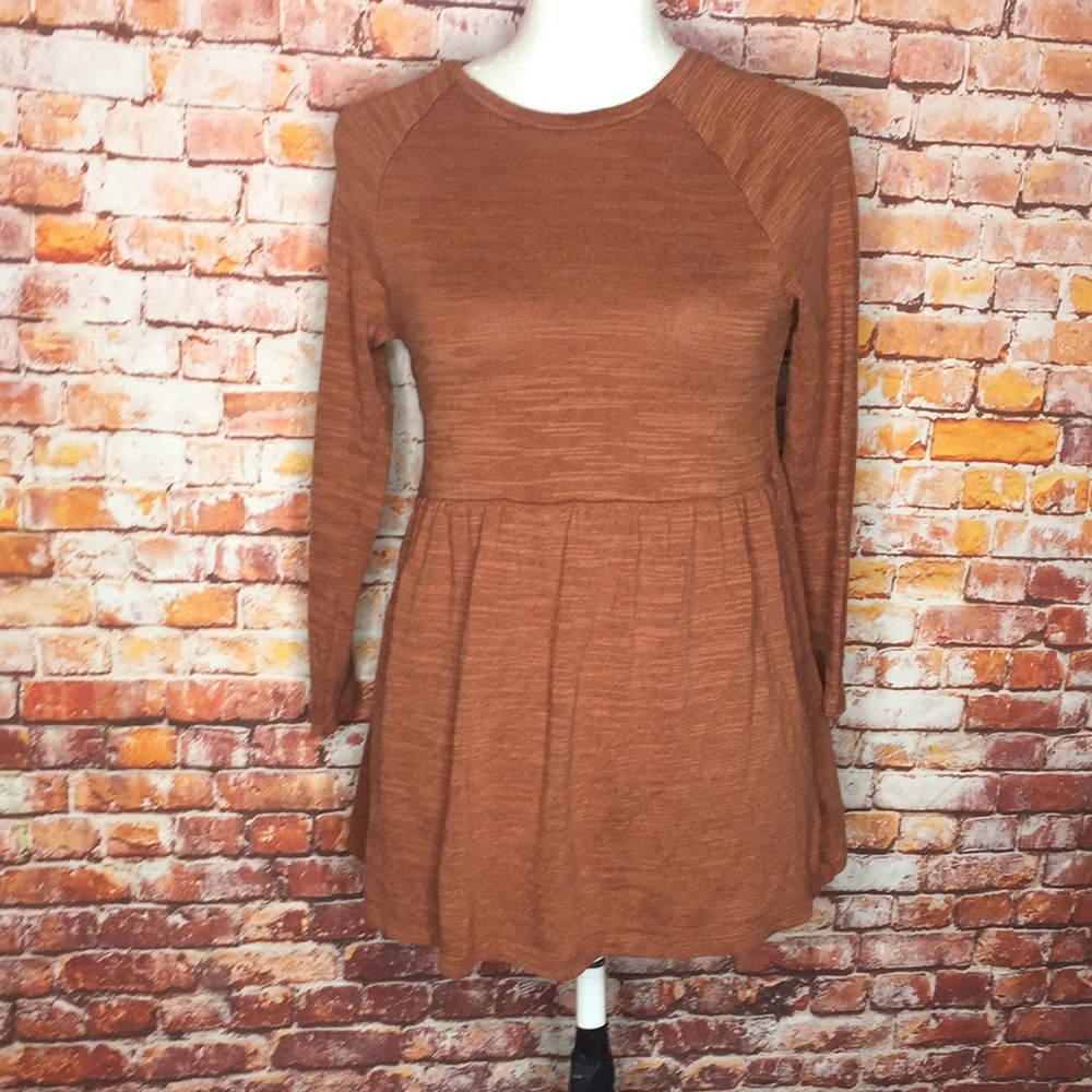 Old Navy Terra Cotta Empire Waist Knit Long Sleeved Blouse - Picture 2 of 10